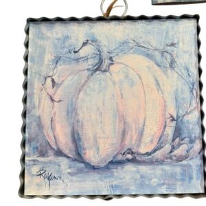 Round Top Pastel Pumpkin Wall Art 6 x 6”